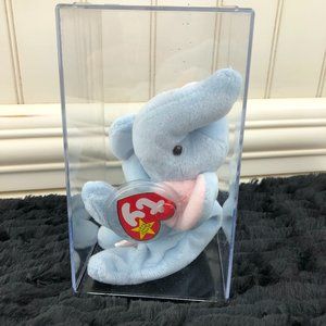 RARE Vintage Ty Beanie Baby Blue Elephant Peanut1995 NEW Collectible